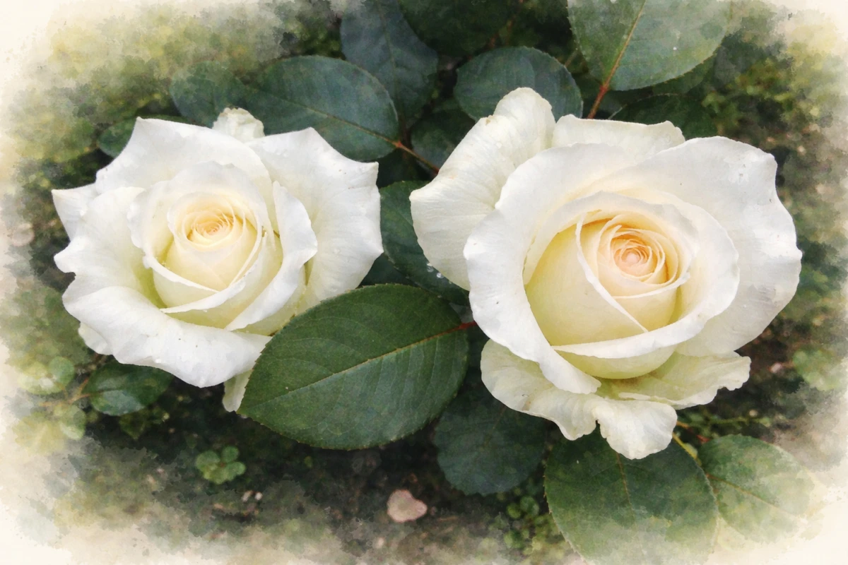 Роза чайно-гибридная "Белый Медведь"