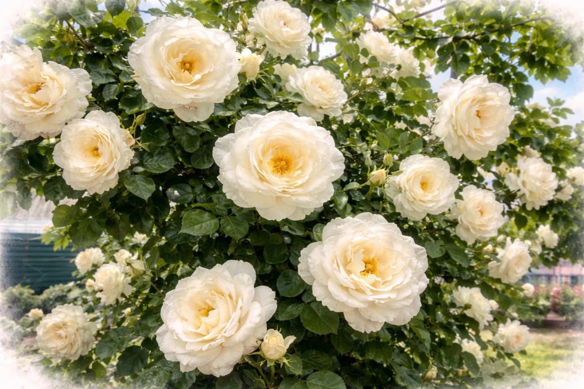 Роза плетистая "Шнеевальцер"