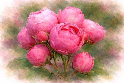 Роза флорибунда "Помпонелла"