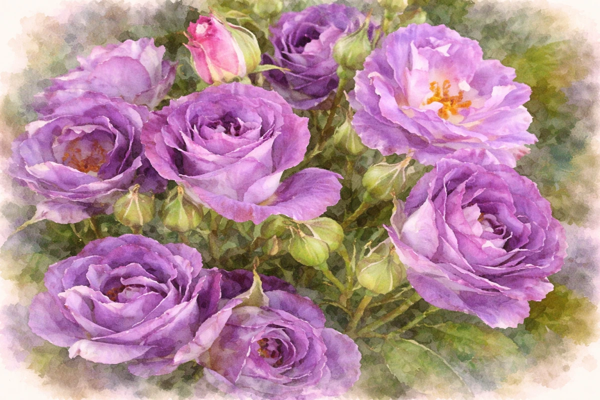 Роза флорибунда "Блю Фо Ю"