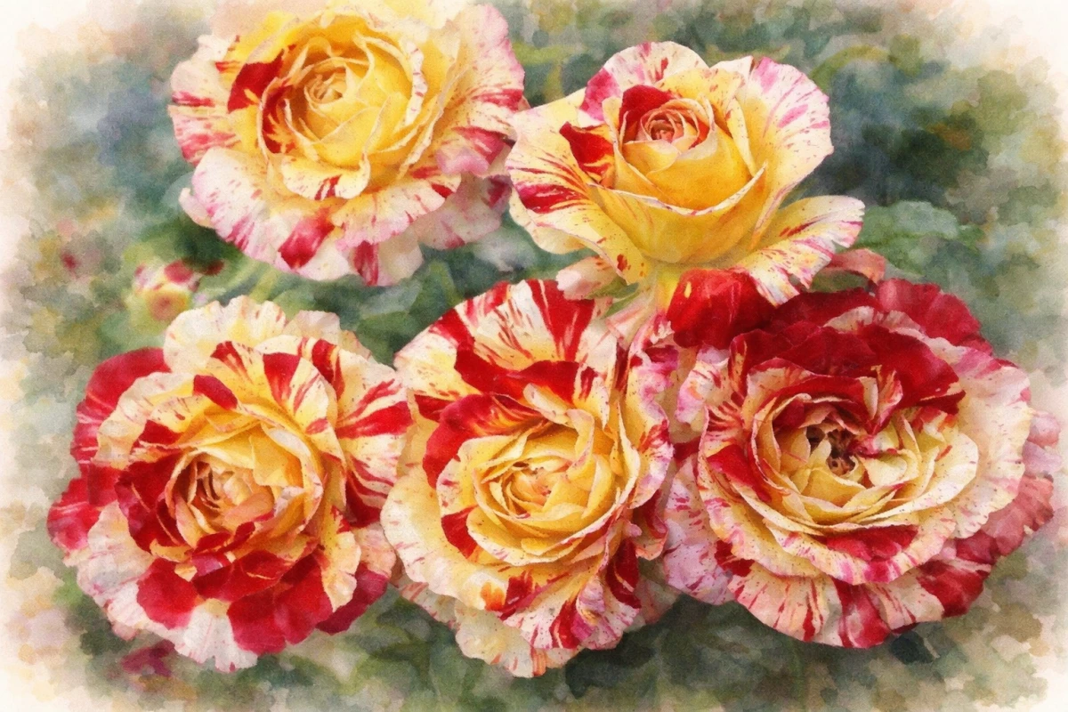 Роза флорибунда "Камиль Писсарро"