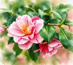 Камелия японская "Триколор"